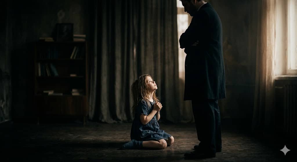 Pais narcisistas e o impacto emocional nos filhos - sombra de figura parental sobre criança